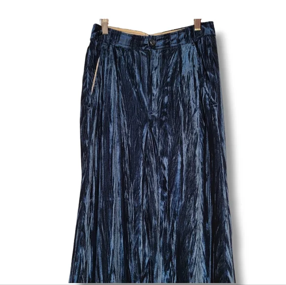 Free People Runaway Velvet Wide Leg Pants Size 4 - Picture 8 of 13